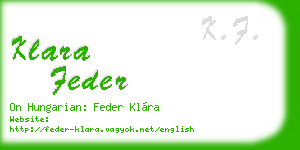 klara feder business card